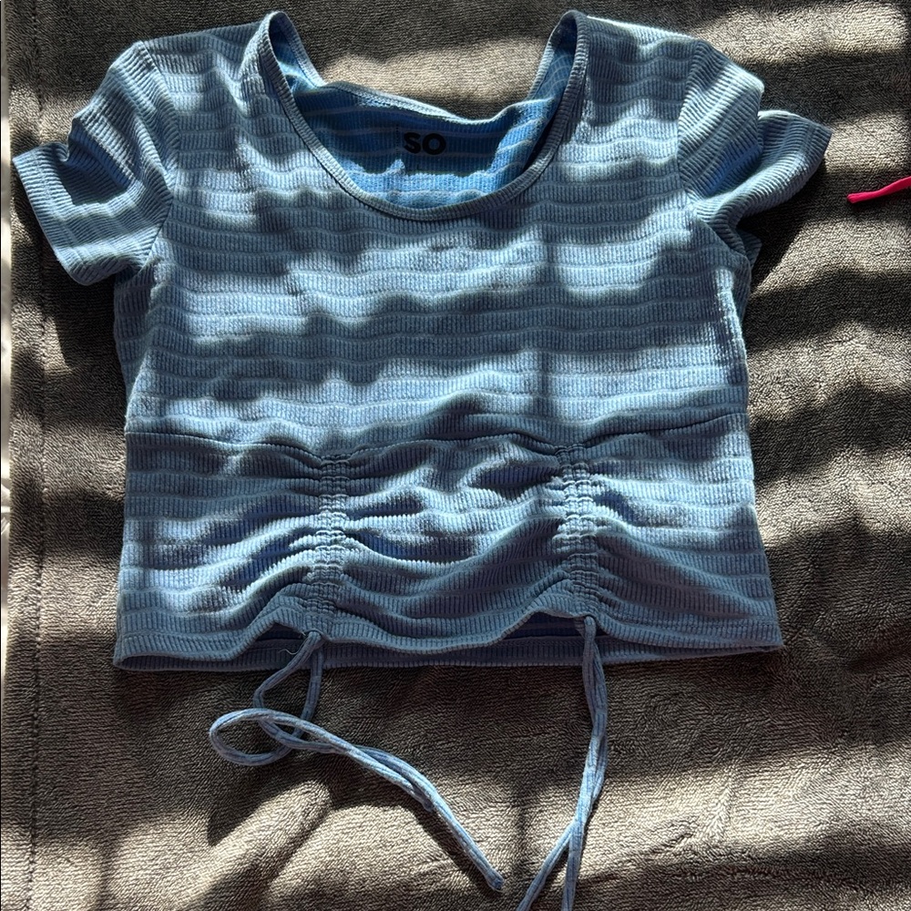 SO Kids Blue Ruched Short Sleeve Tee